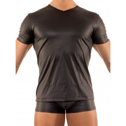 Manstore V-Neck Tee M104 T-Shirt Clubwear Fetishwear Black (T1680)