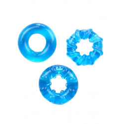 Rude Rider Soft Cock Rings Ice Blue (3-Ring-Set) (T6261)