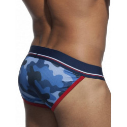 Addicted Camo Mesh Push Up Brief Underwear Blue (T7882)