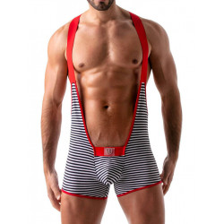 ToF Paris Stripes Push-Up Singlet Red/Blue/White (T8186)