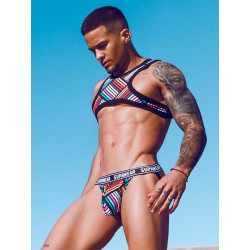 Supawear Ribbed Slashed Cropped Top Rainbow (T8921)