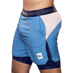 Supawear Lined Shorts Colour Blocked Blue/Pink (T9455)
