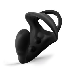 Rude Rider Ass Plug/Jock Lock Cockring Silicone Black (T7642)