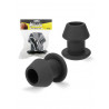 Rude Rider Hollow Anal Plug Large Black (T9225)