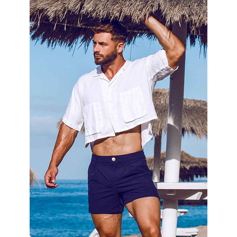 2eros Cropped Linen Shirt White (T9772) 2eros Cropped Linen Shirt White (T9772)