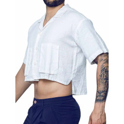 2eros Cropped Linen Shirt White (T9772) 2eros Cropped Linen Shirt White (T9772)