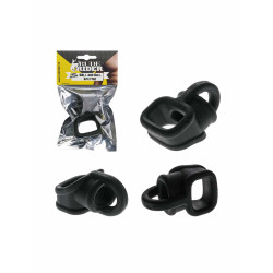 RudeRider Liquid Silicone Cock & Ball Splitter Black (T9735)