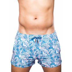 2Eros Print Swim Shorts S50 Coral Teal (T9764)