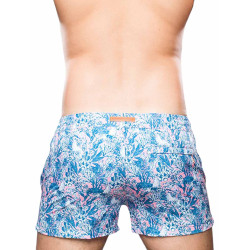 2Eros Print Swim Shorts S50 Coral Teal (T9764)