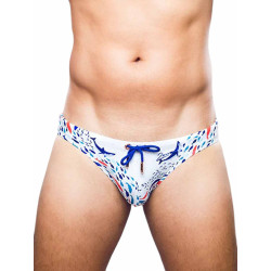 2Eros Print Swim Briefs V20 Swimwear Seascape White (T9762) 2Eros Print Swim Briefs V20 Swimwear Seascape White (T9762)