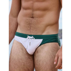 2eros V10 Colour-Blocked Swim Brief Calypso White/Green (T11670)