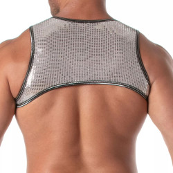 ToF Paris Glitter Zipped Harness Silver (T12123)