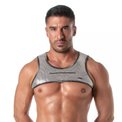 ToF Paris Glitter Zipped Harness Silver (T12123)