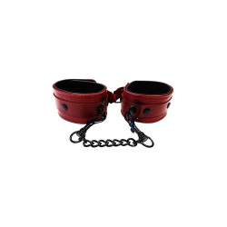 Rouge Leather Ankle Cuffs Anaconda Print Burgundy/Black (T11367)