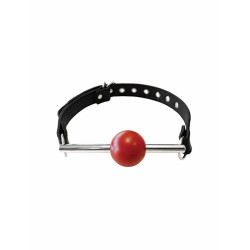 Rouge Leather Ball Gag with Removable Ball Black/Red (T11603)