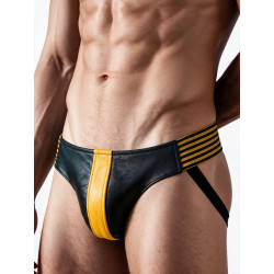 Rouge Leather Jocks with Stripes Black/Yellow (T11395)