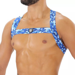 ToF Paris Fetish Elastic Harness Blue Camo (T11959)